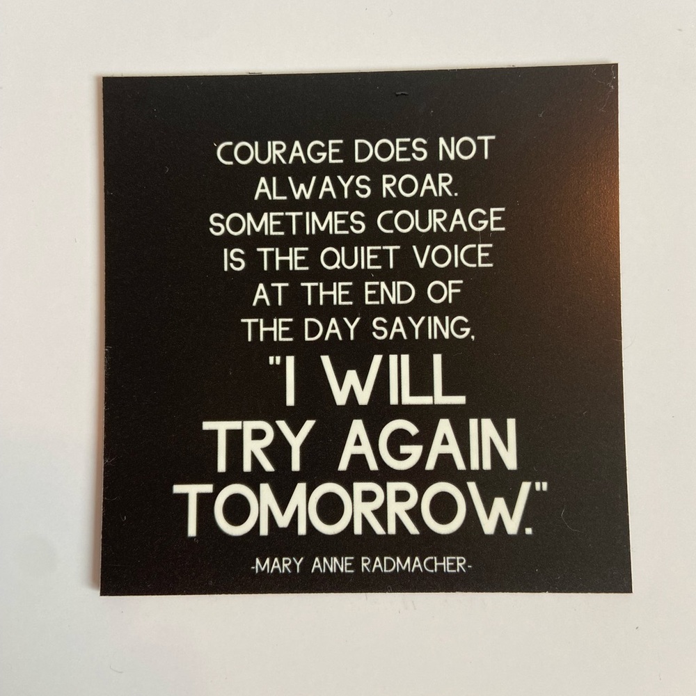 Fridge magnet with inspirational quote